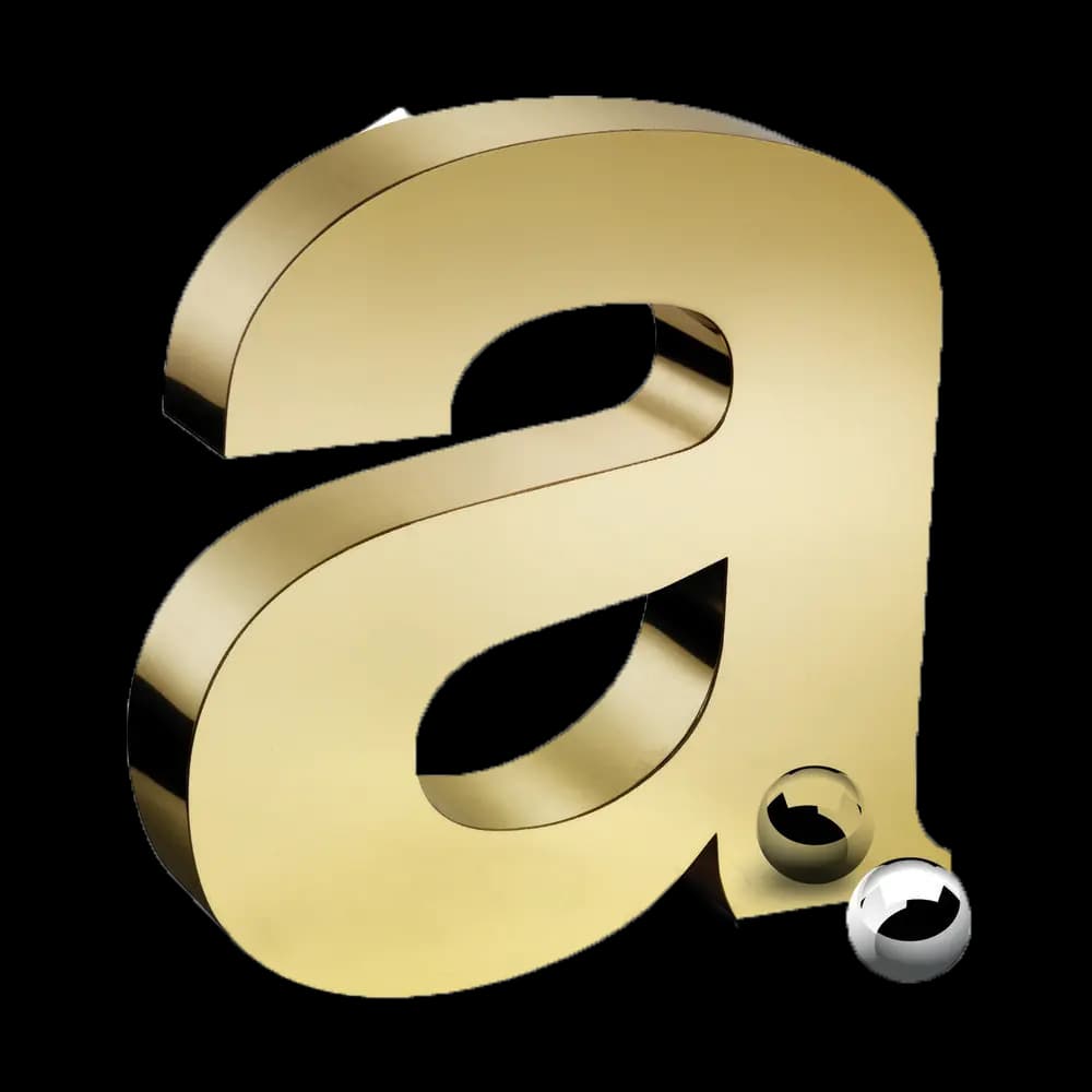 letra 3d de aluminio anodizado dorado