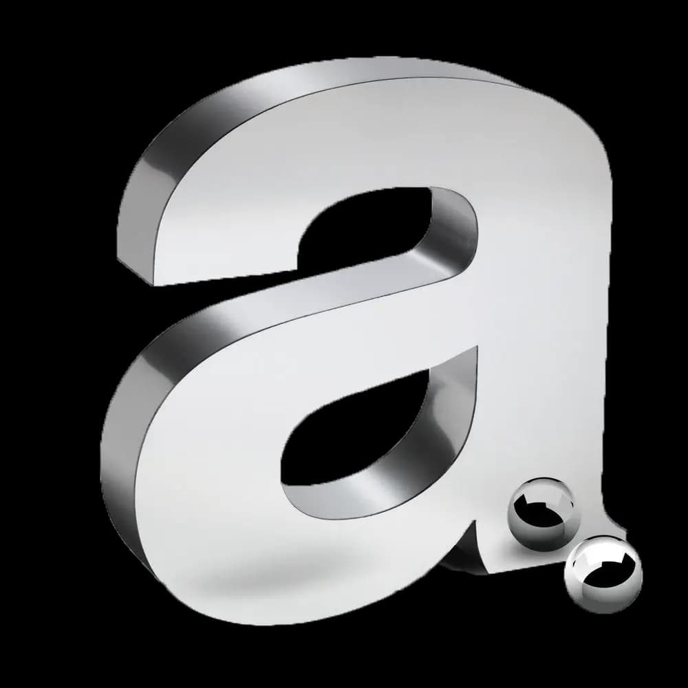 letra 3d de aluminio anodizado plateado