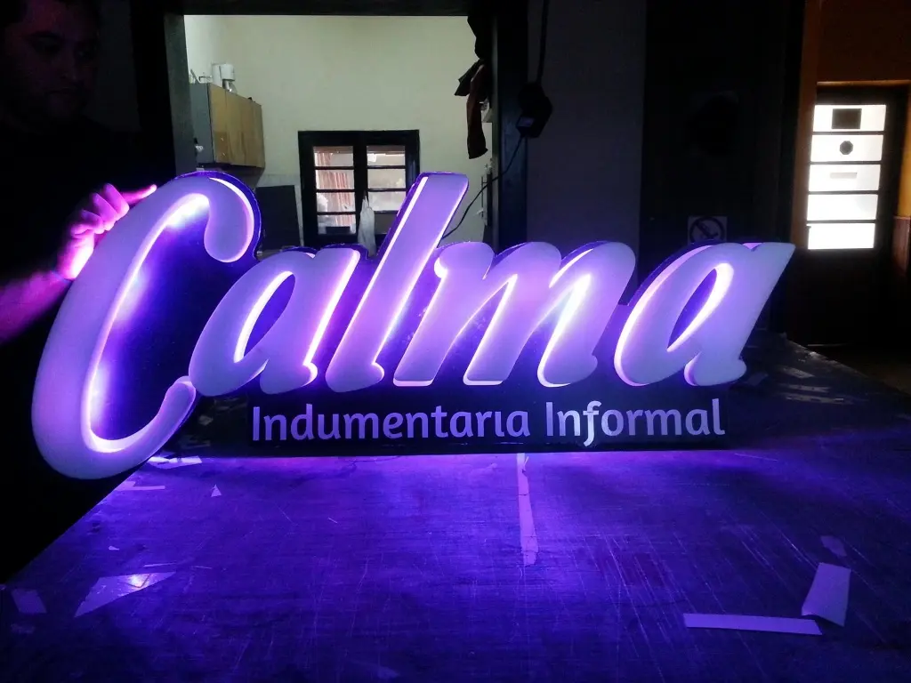Letrero 3D retroiluminadas - calma