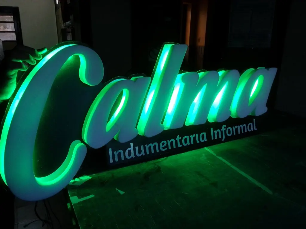 Letrero 3D retroiluminadas - calma