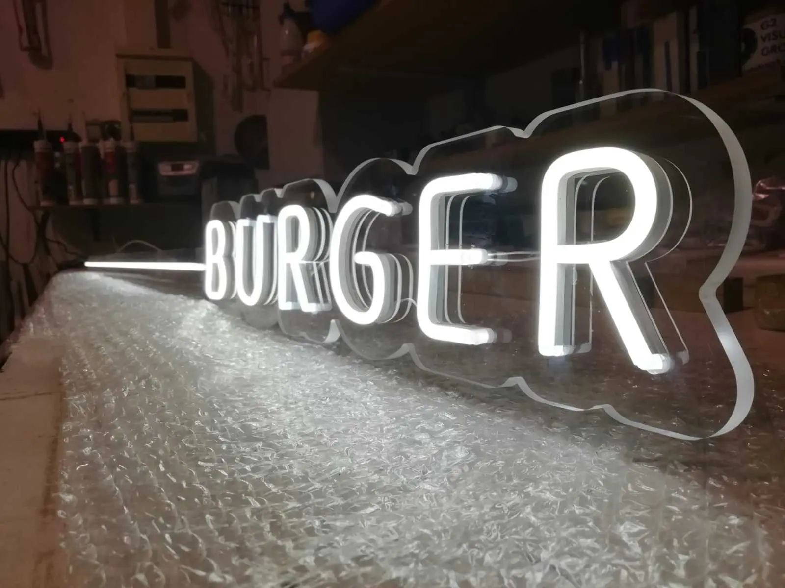 Letrero de Neón letrero de neon flex led burger